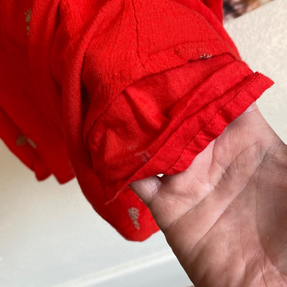 Free People Red Embroidered Long Sleeve Dress worn once - Picture 8 of 13